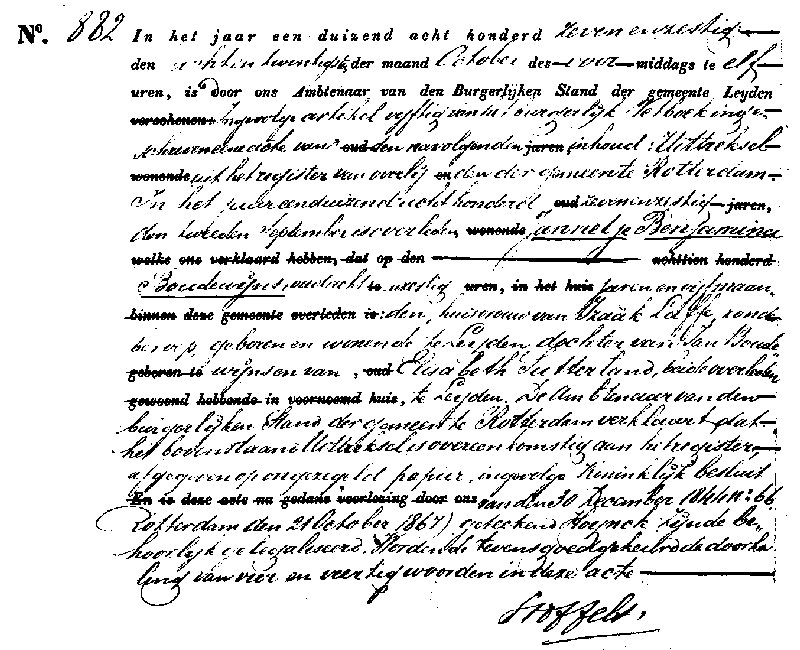 18671028 ovl akte 882 Jannetje B Boudewijns ev Izaak Laffe